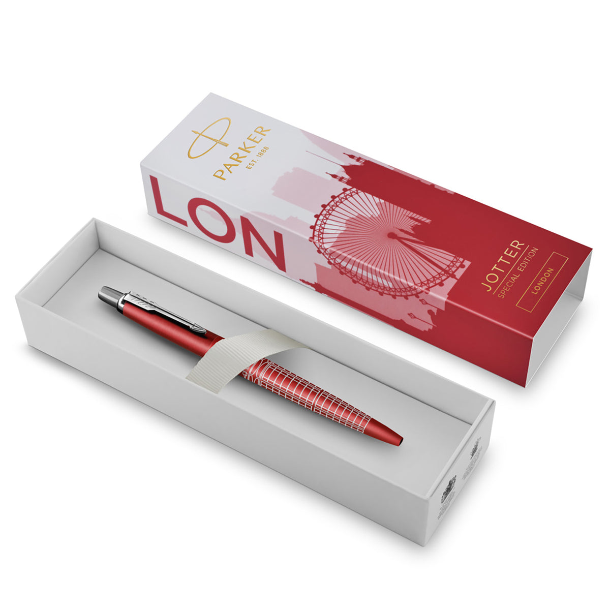 Parker Jotter SE Global Icons Ballpoint Pen London Red Lacquer and Chrome Trim Medium Tip