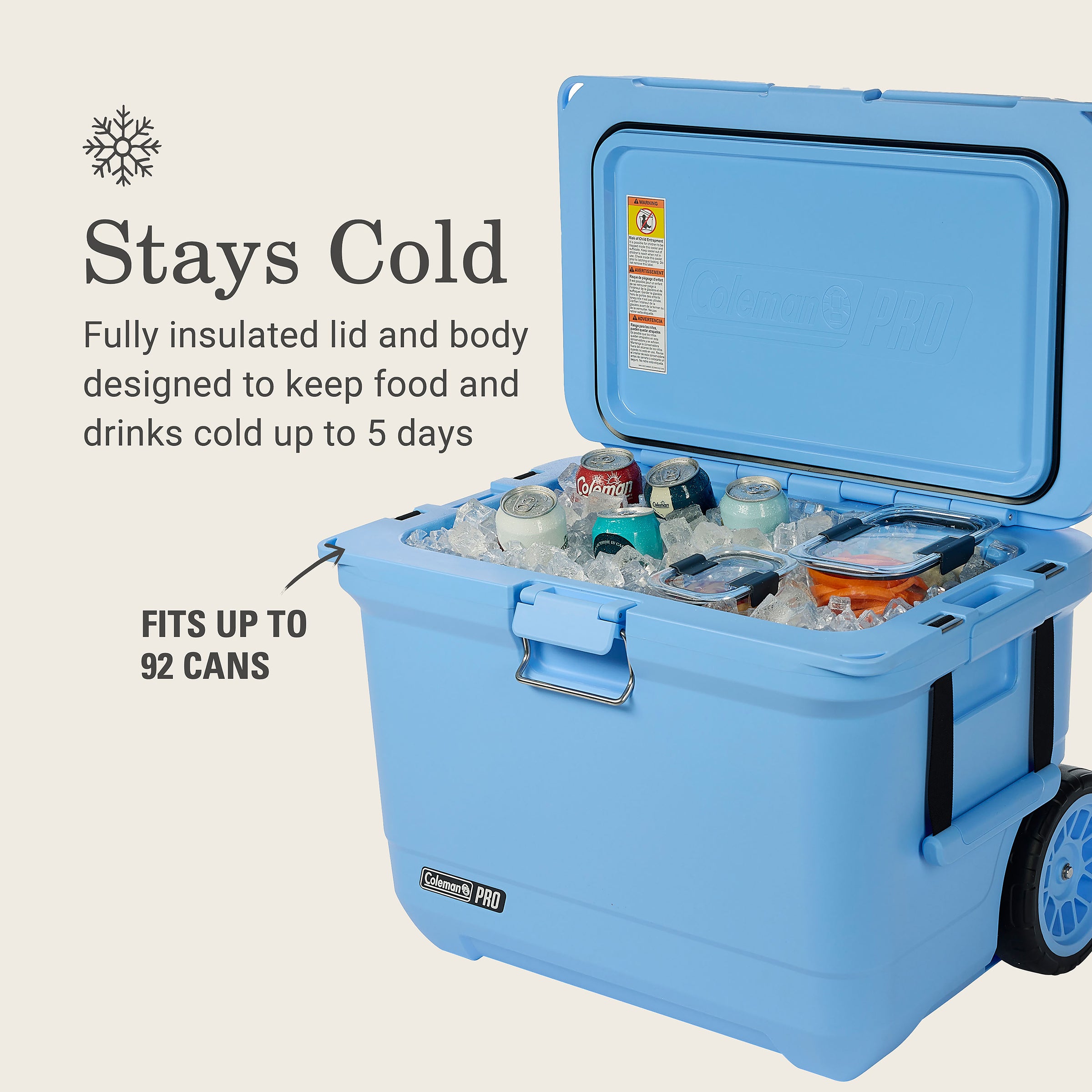 Coleman Pro 52L Hard Cooler Sky Blue