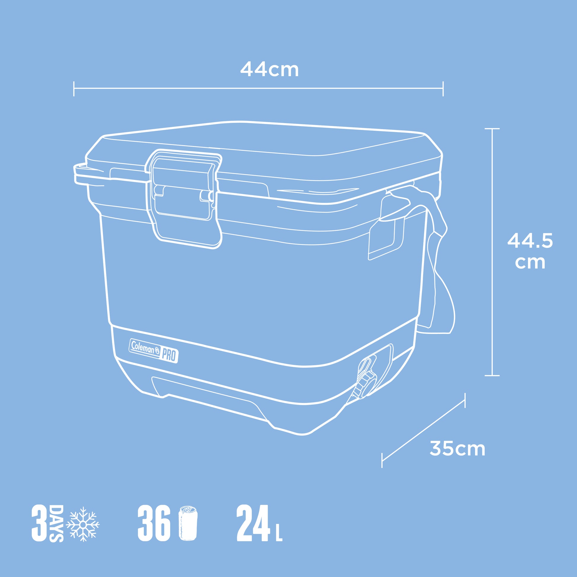 Coleman Pro 24L Hard Cooler Sky Blue