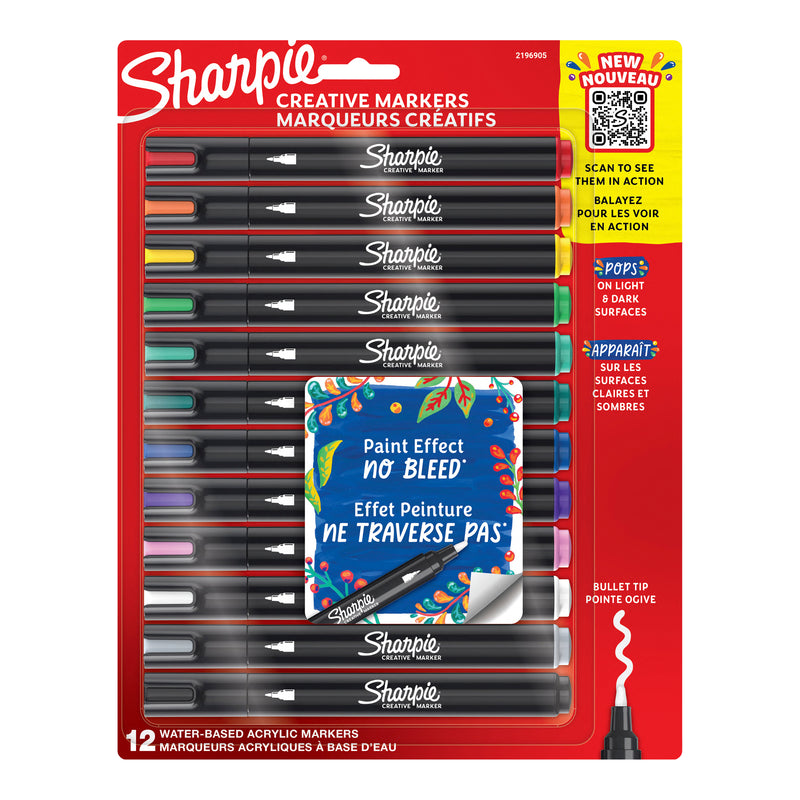 Sharpie Creative Water-Based Acrylic Paint Markers Bullet Tip Assorted - product image