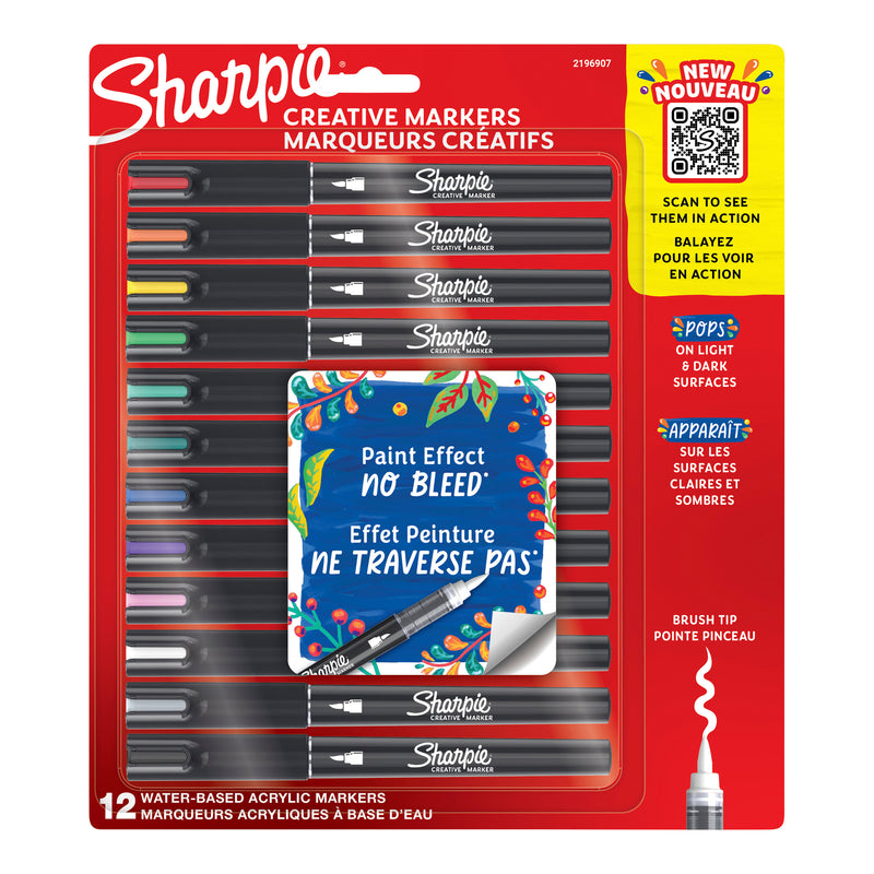 Sharpie Creative Water-Based Acrylic Paint Markers Brush Tip Assorted - product image