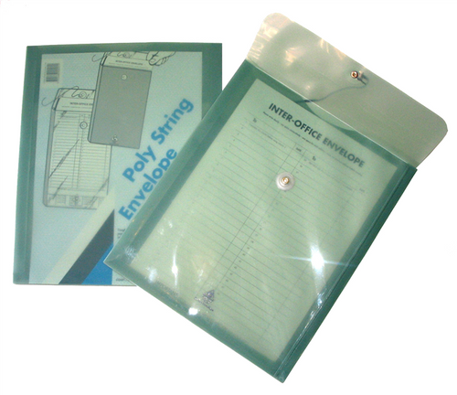 Colby 155A Polystring Envelope A4 30mm Gusset Misty Green