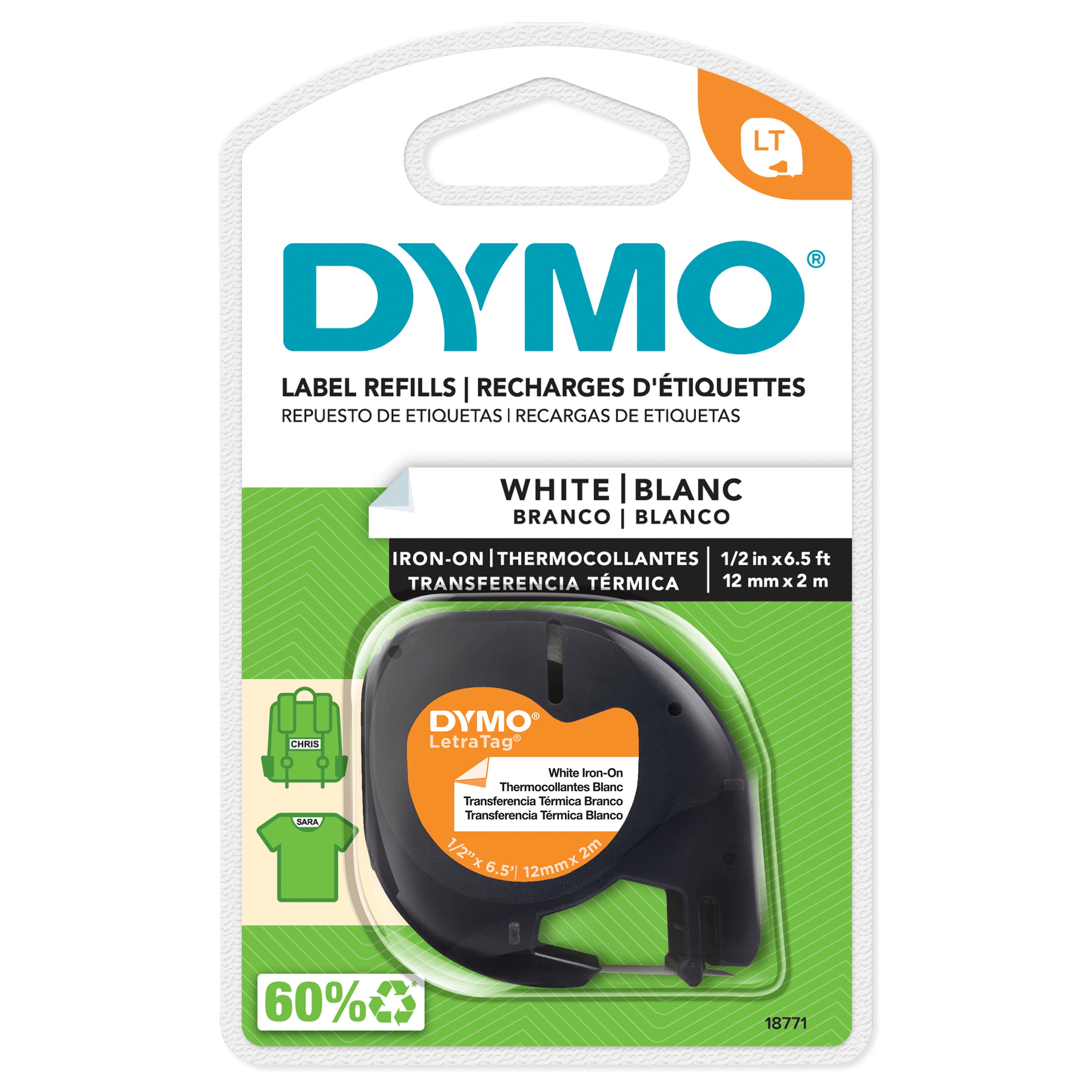 Dymo LetraTag Iron-On Tape 12mm x 2M - product image