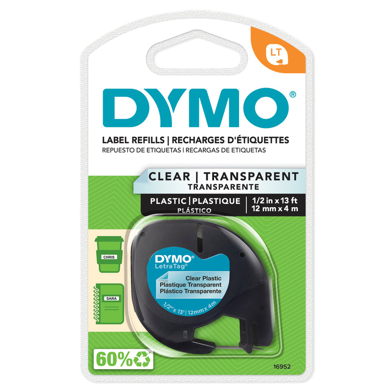Dymo LetraTag Plastic Tape 12mm x 4M Clear - product image