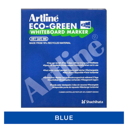 Artline 527 Eco Whiteboard Marker 2mm Bullet Blue Box of 12 (*EOL)