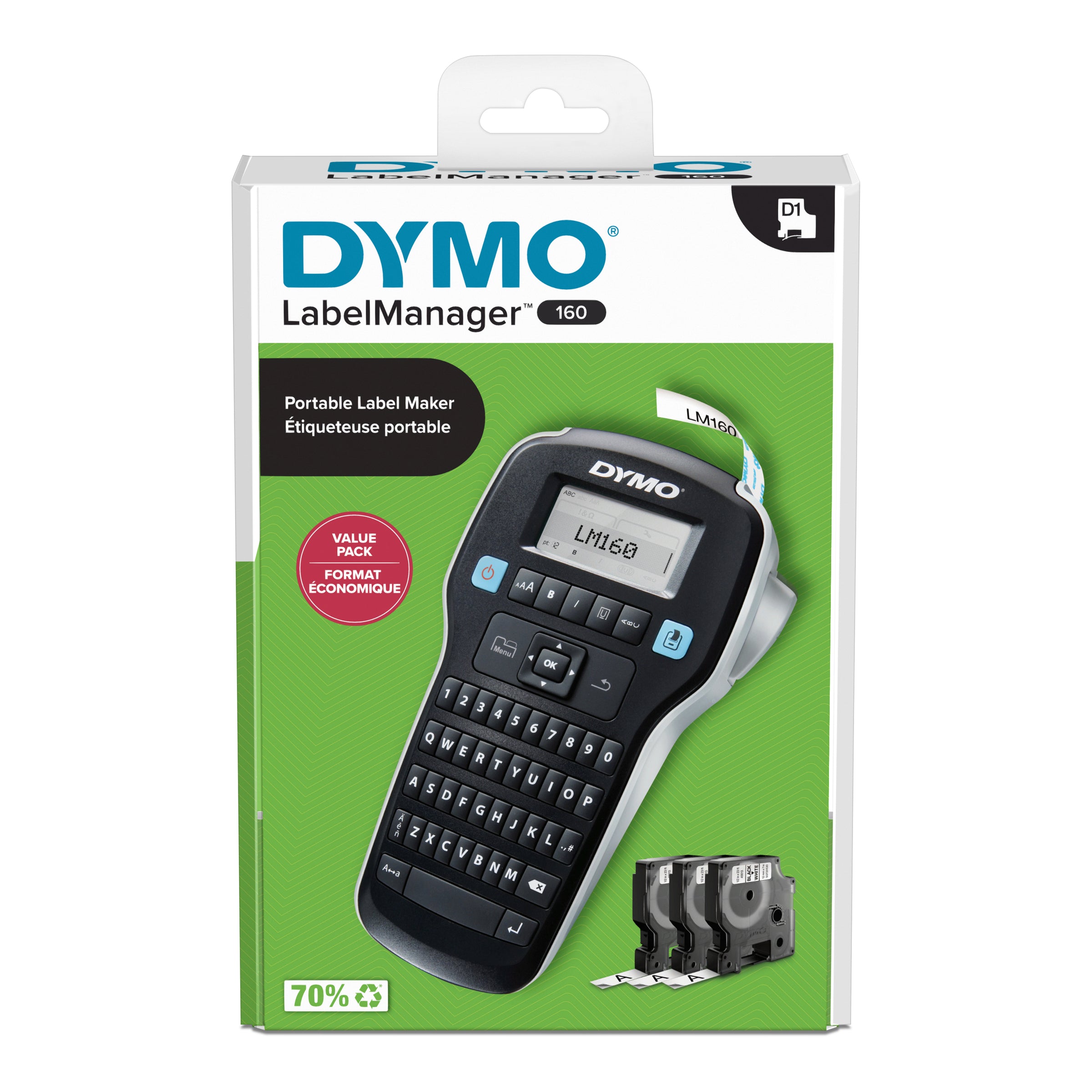 DYMO LabelManager 160 Label Maker Starter Kit with 3 rolls - product image