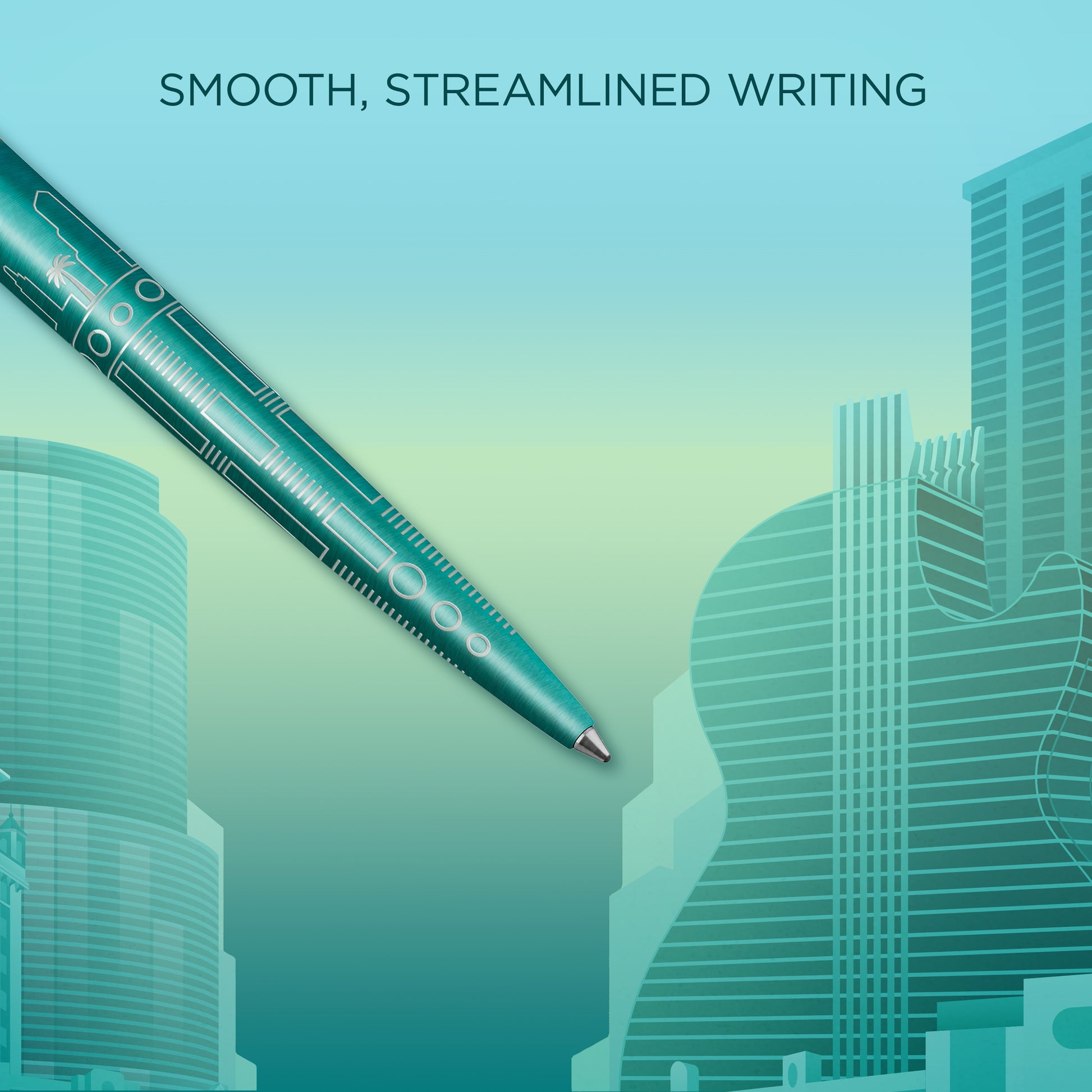 Parker Jotter SE Global Icons Ballpoint Pen Miami Turquoise Lacquer and Chrome Trim Medium Tip