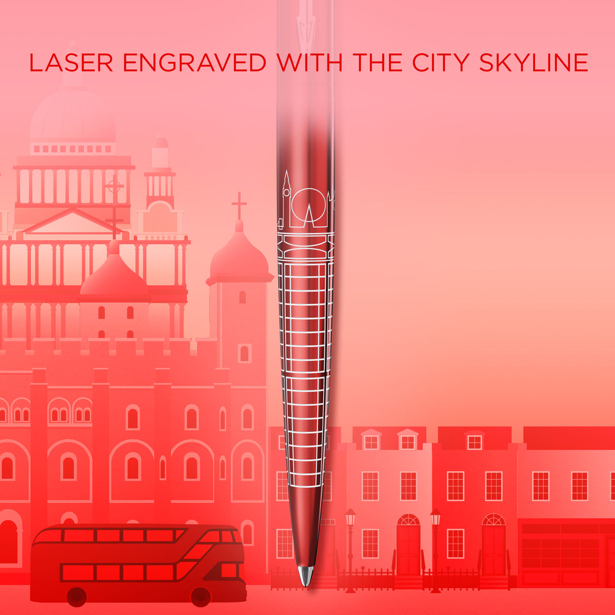 Parker Jotter SE Global Icons Ballpoint Pen London Red Lacquer and Chrome Trim Medium Tip