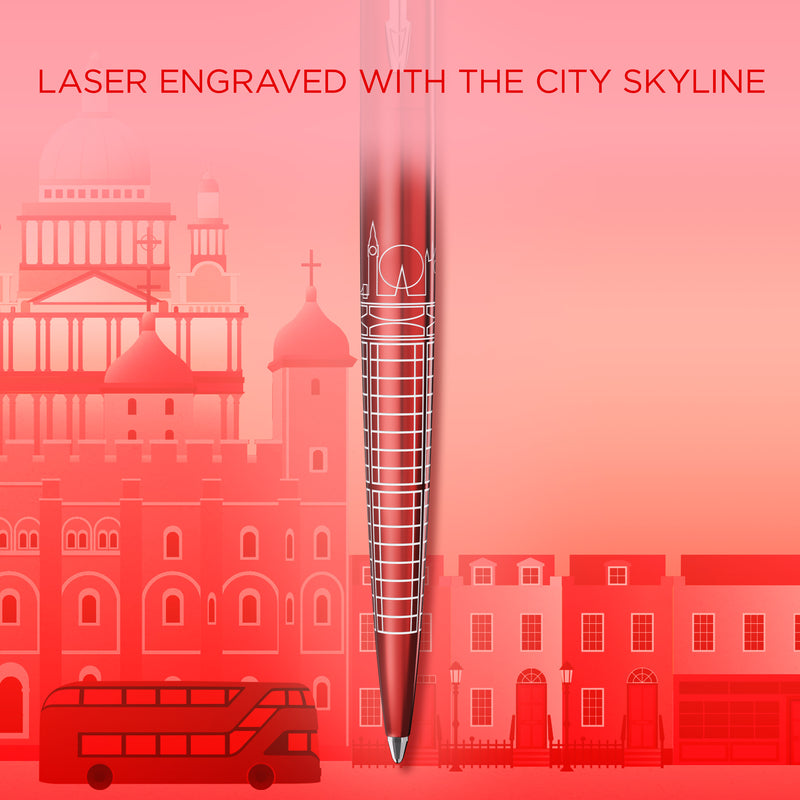 Parker Jotter SE Global Icons Ballpoint Pen London Red Lacquer and Chrome Trim Medium Tip
