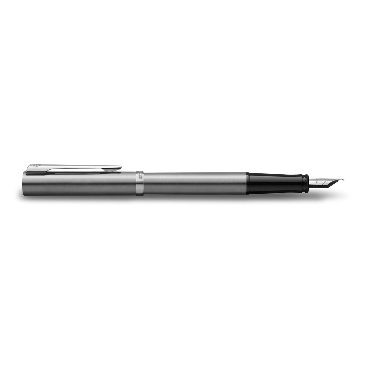 Waterman Impression Fountain Pen Stainless Steel with Chrome Trim Medium Nib Blue Ink Gift Box