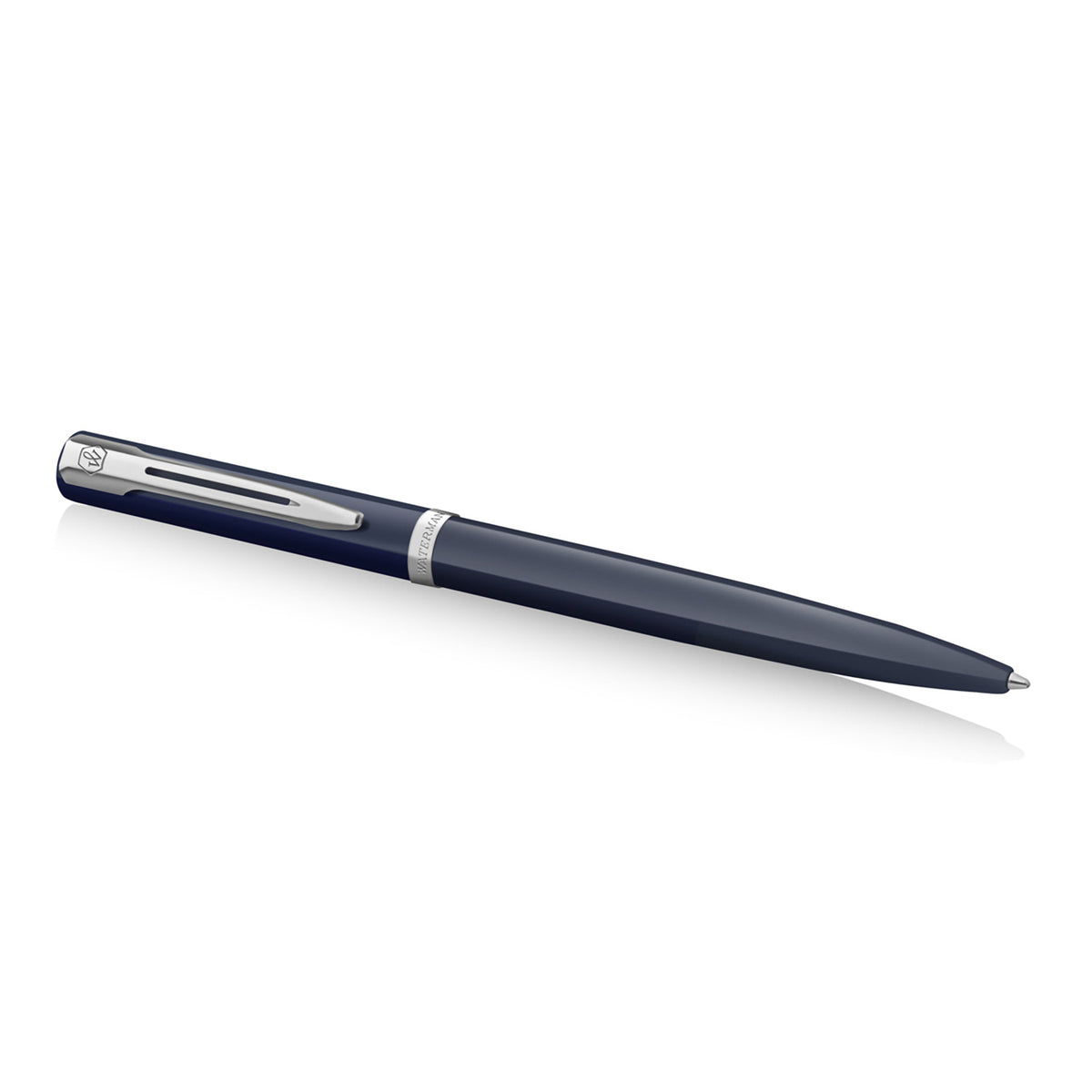 Waterman Impression Ballpoint Pen Blue with Chrome Trim Medium Tip Blue Ink Gift Box