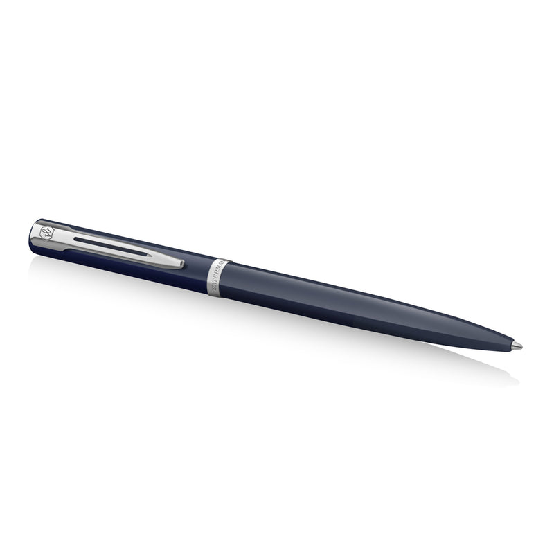 Waterman Impression Ballpoint Pen Blue with Chrome Trim Medium Tip Blue Ink Gift Box