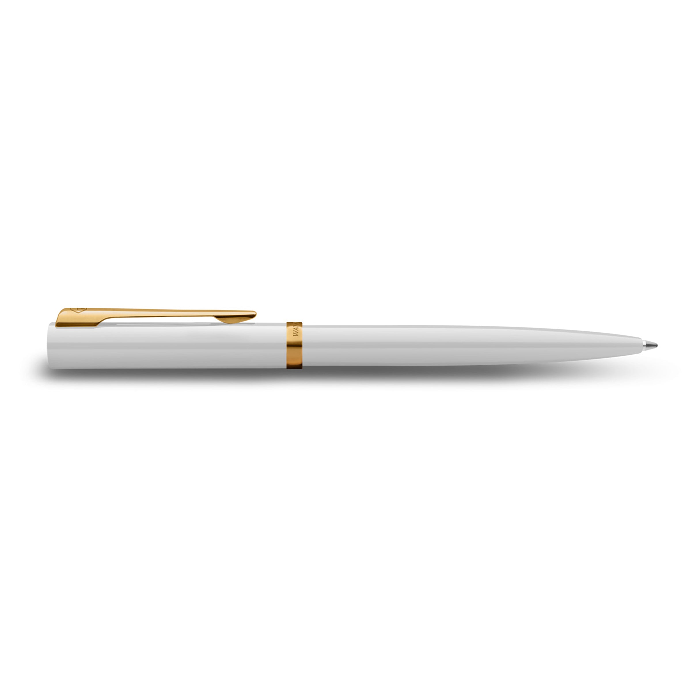 Waterman Impression Ballpoint Pen White with Gold Trim Medium Tip Blue Ink Gift Box