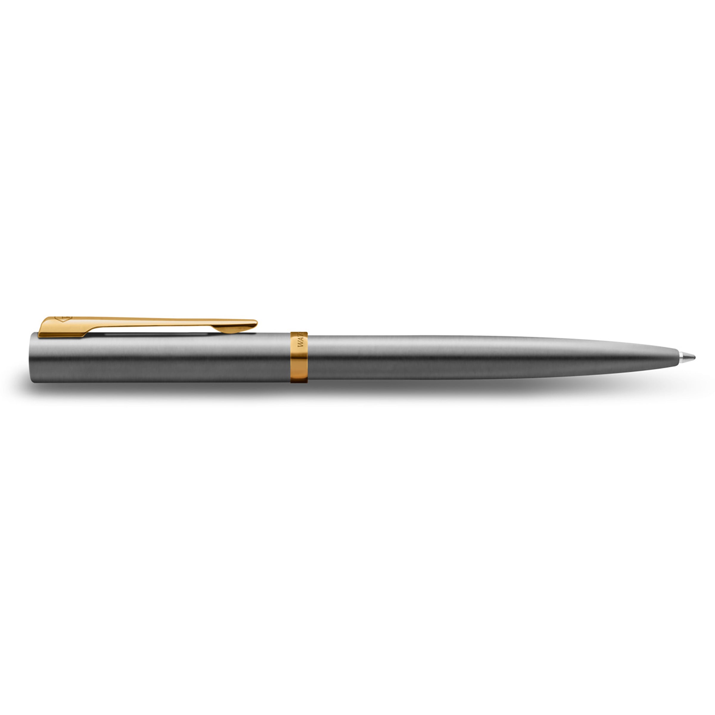 Waterman Impression Ballpoint Pen Stainless Steel with Gold Trim Medium Tip Blue Ink Gift Box