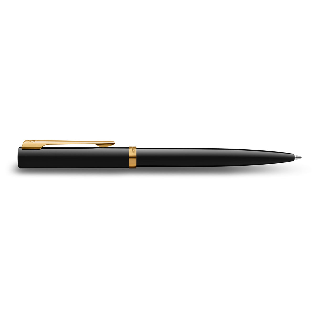 Waterman Impression Ballpoint Pen Black with Gold Trim Medium Tip Blue Ink Gift Box