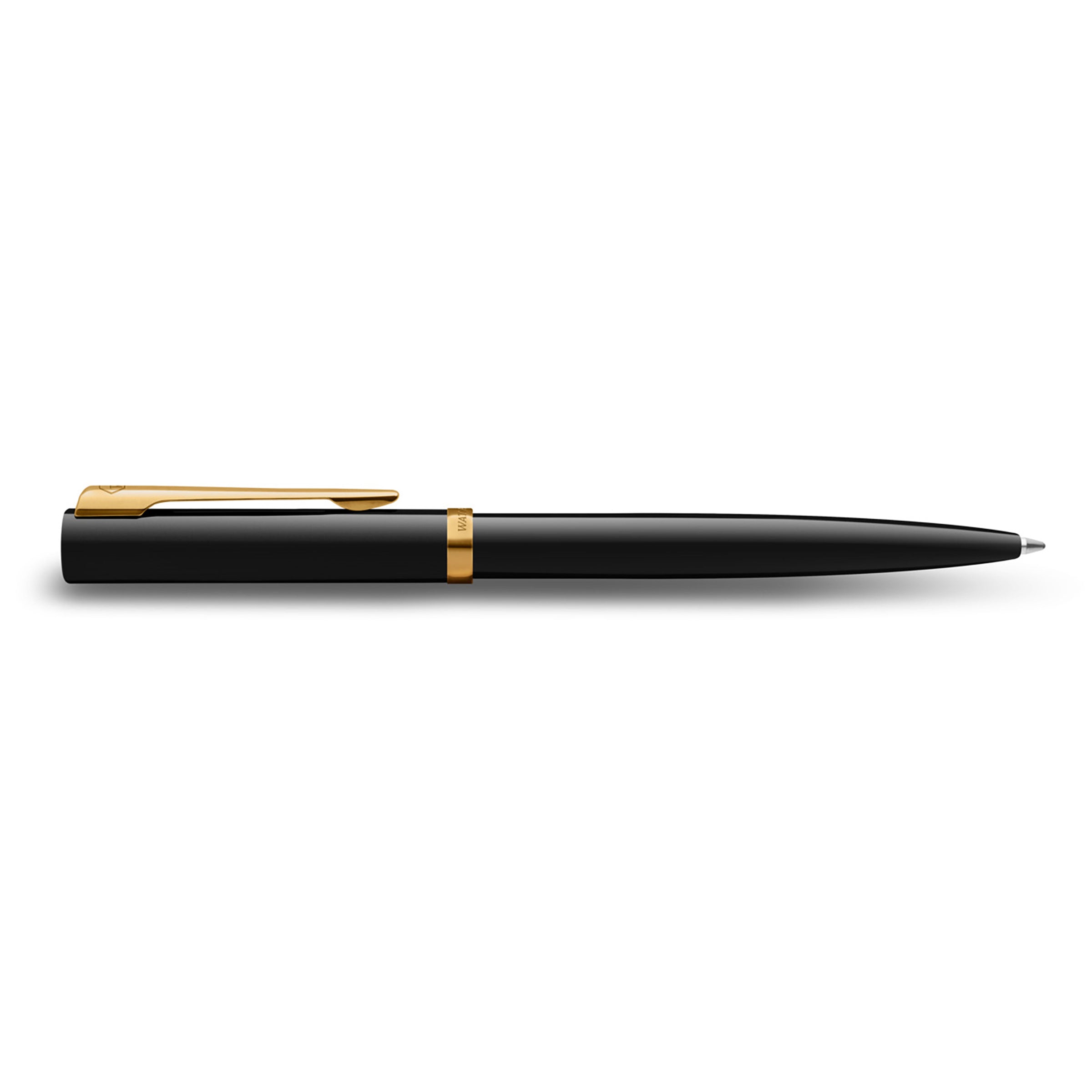 Waterman Impression Ballpoint Pen Black with Gold Trim Medium Tip Blue Ink Gift Box