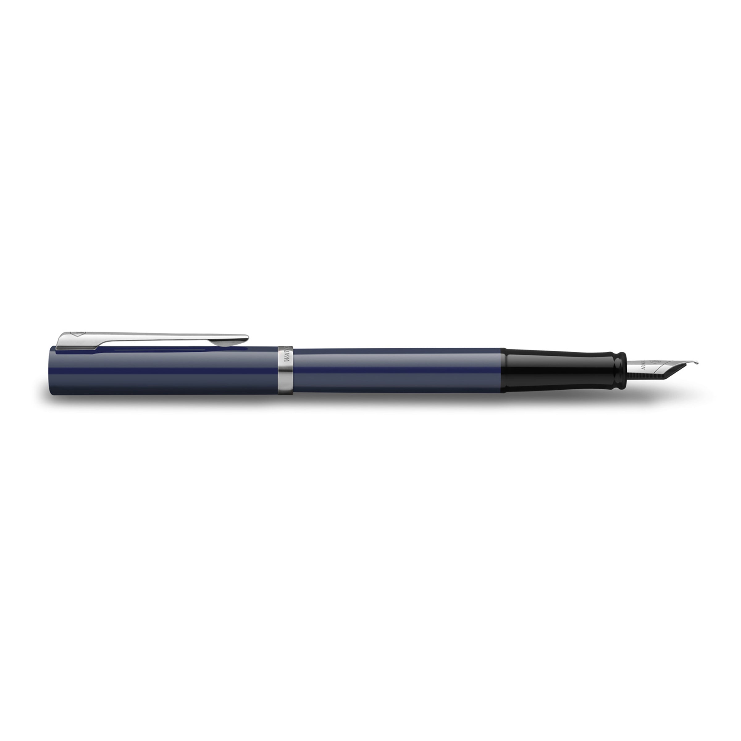 Waterman Impression Fountain Pen Blue with Chrome Trim Medium Nib Blue Ink Gift Box