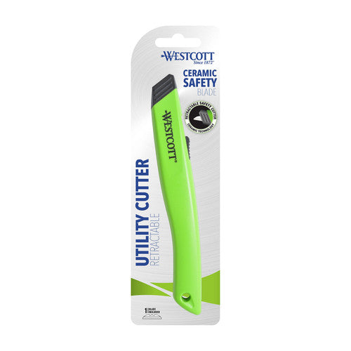 Westcott Retractable Safety Blade Ceramic Full Size Utility Cutter Box of 6