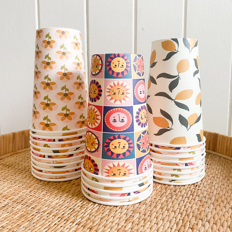 Creative Cafe Co 16oz home compostable coffee cup printed pattern