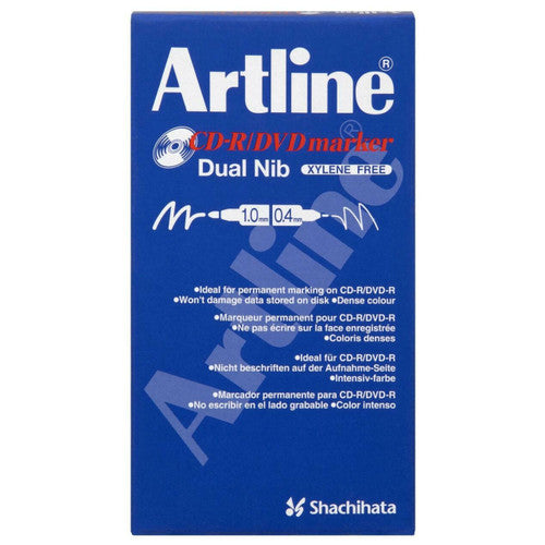 Artline 841T CDR/DVD Marker Dual Nib Black Box of 12