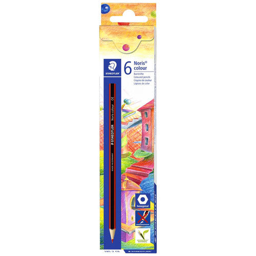 Staedtler 185-2 C6 Noris Colour Red Correction Pencil Box of 6