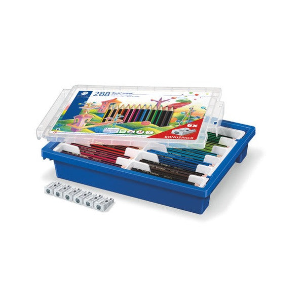 Staedtler Noris Colour Class Pack 288 Coloured Pencils Tote Tray 185 G288