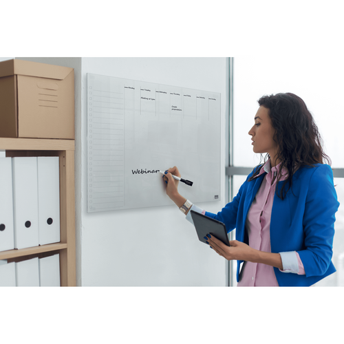 Nobo Acrylic Mini Whiteboard Weekly Planner 297 x 420mm Clear