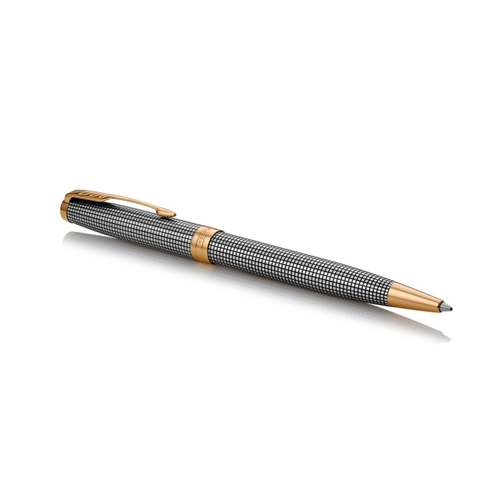 Parker Sonnet Cisele Ballpoint Pen Precious Metal and Gold Trim Medium Tip