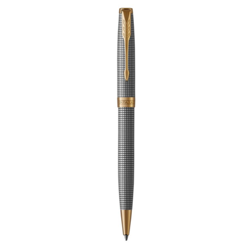 Parker Sonnet Cisele Ballpoint Pen Precious Metal and Gold Trim Medium Tip