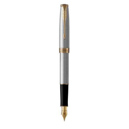 Parker Sonnet Fountain Pen Stainless Steel and Gold Trim Medium Nib