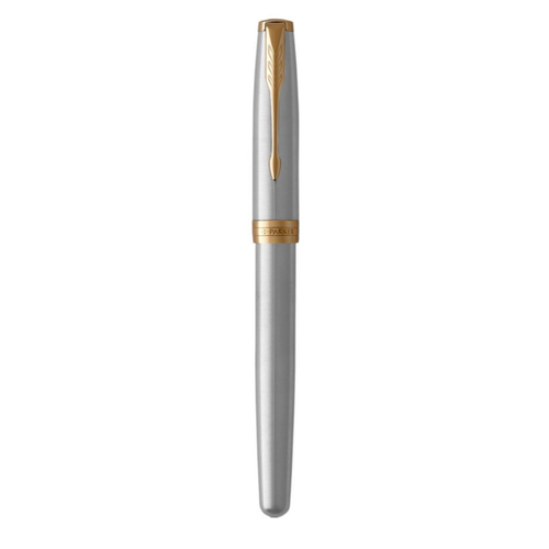 Parker Sonnet Fountain Pen Stainless Steel and Gold Trim Medium Nib