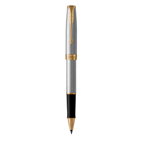 Parker Sonnet Rollerball Pen Stainless Steel and Gold Trim Fine Tip