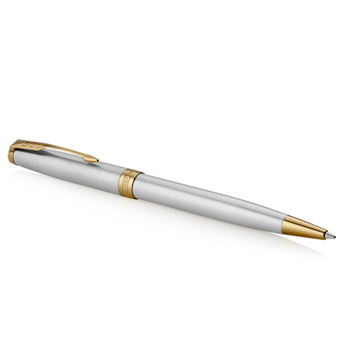Parker Sonnet Ballpoint Pen Stainless Steel and Gold Trim Medium Tip