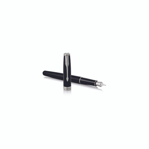 Parker Sonnet Fountain Pen Matte Black Lacquer and Palladium Trim Medium Nib
