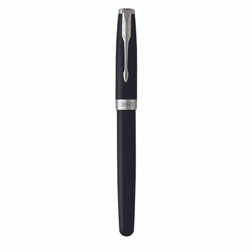 Parker Sonnet Fountain Pen Matte Black Lacquer and Palladium Trim Medium Nib