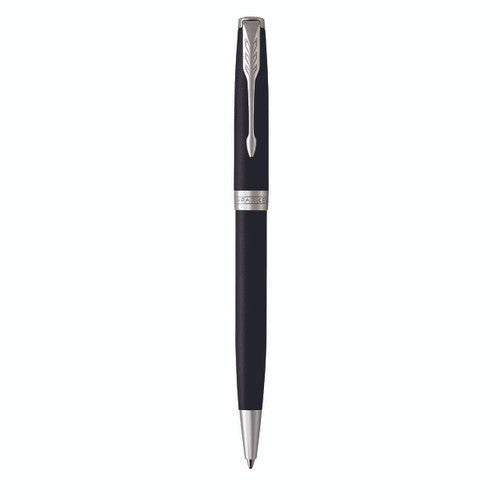 Parker Sonnet Ballpoint Pen Matte Black Lacquer and Palladium Trim Medium Tip