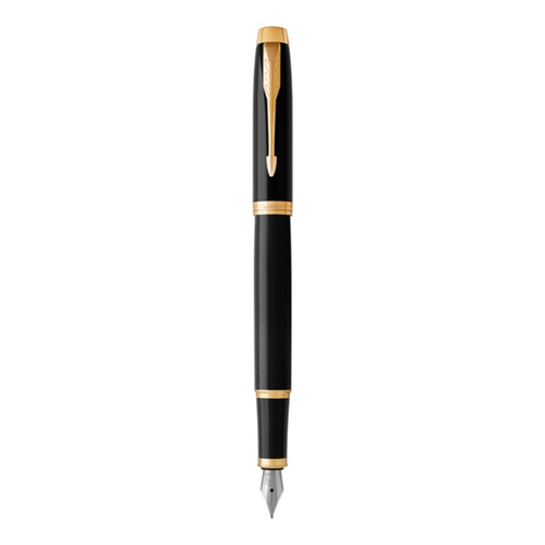 Parker IM Fountain Pen Black Lacquer and Gold Trim Medium Nib