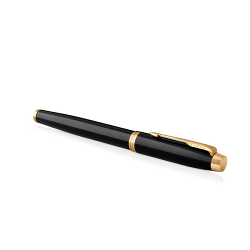 Parker IM Fountain Pen Black Lacquer and Gold Trim Medium Nib