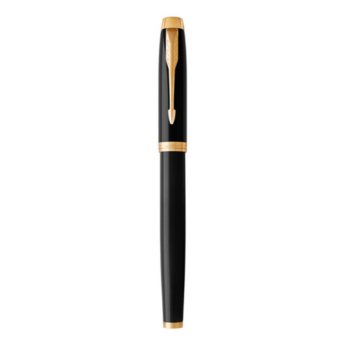 Parker IM Fountain Pen Black Lacquer and Gold Trim Medium Nib