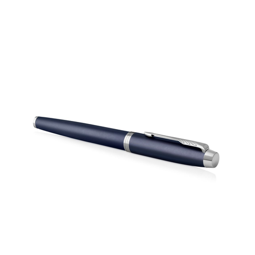 Parker IM Fountain Pen Matte Blue Lacquer and Chrome Trim Medium Nib