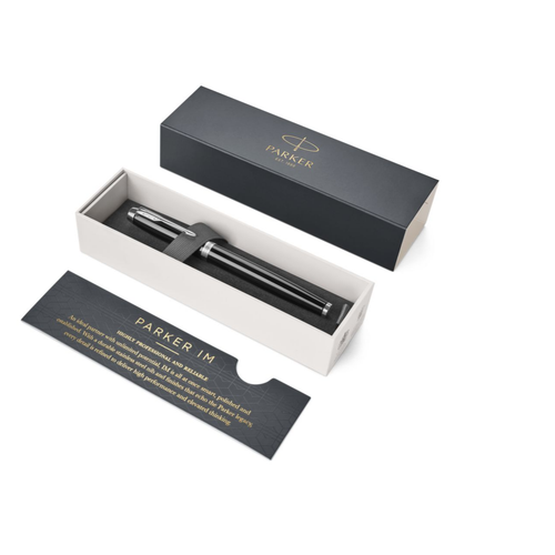 Parker IM Rollerball Pen Black Lacquer and Chrome Trim Fine Tip