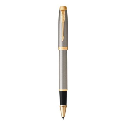 Parker IM Rollerball Pen Brushed Metal and Gold Trim Fine Tip