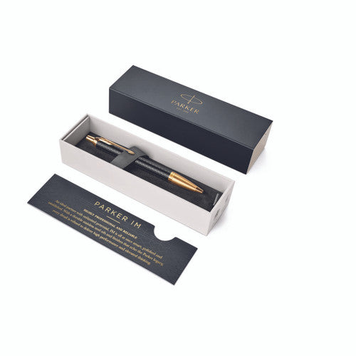 Parker IM Premium Ballpoint Pen Black and Gold Trim Medium Tip