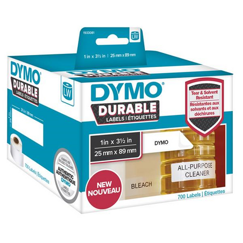 DYMO 1933081 Durable LW450 Shipping Labels White 25mm x 89mm Roll 700