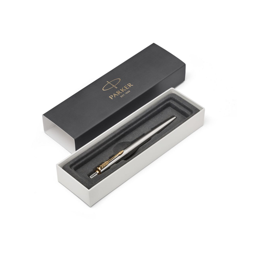 Parker Jotter Ballpoint Pen Stainless Steel and Gold Trim Medium Tip