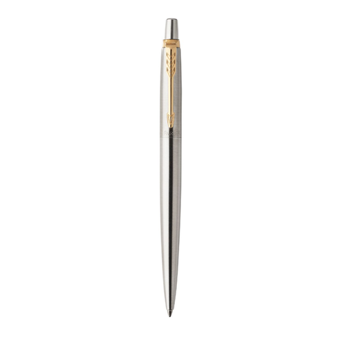 Parker Jotter Ballpoint Pen Stainless Steel and Gold Trim Medium Tip