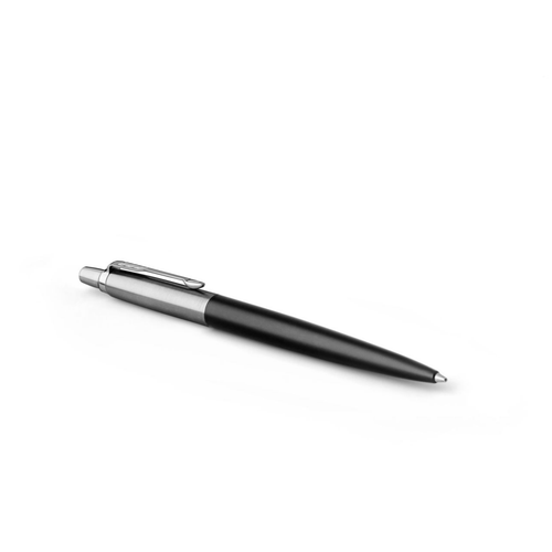Parker Jotter Ballpoint Pen Bond Street Black Chrome Trim Medium Tip