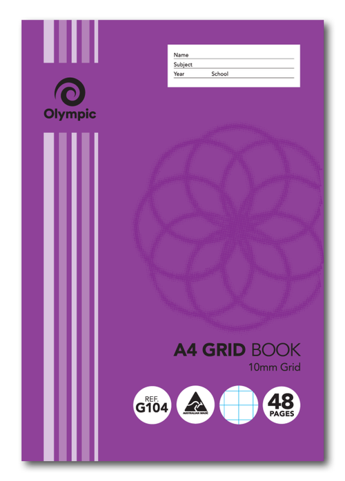Olympic Grid Book A4 48 Pages 10mm Stapled Pack of 20