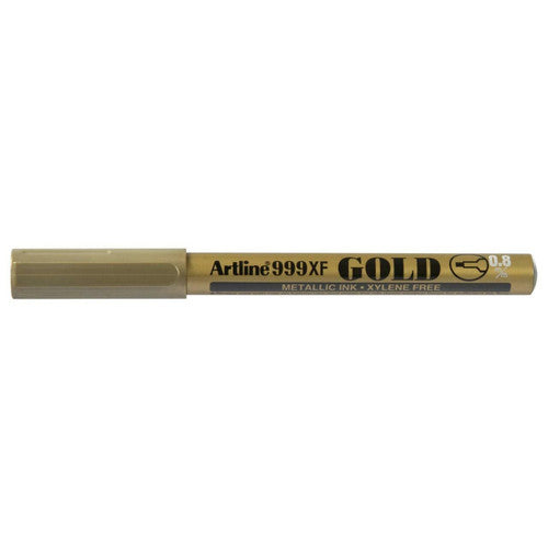 Artline 999 Metallic Marker 0.8mm Plastic Tip Gold Box of 12