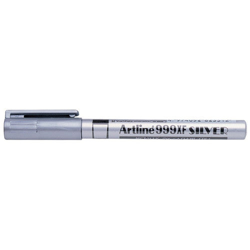 Artline 999 Metallic Marker 0.8mm Plastic Tip Silver Box of 12